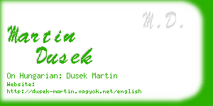 martin dusek business card